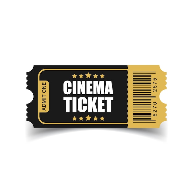 Icône De Billet De Cinéma Réaliste Dans Un Style Plat