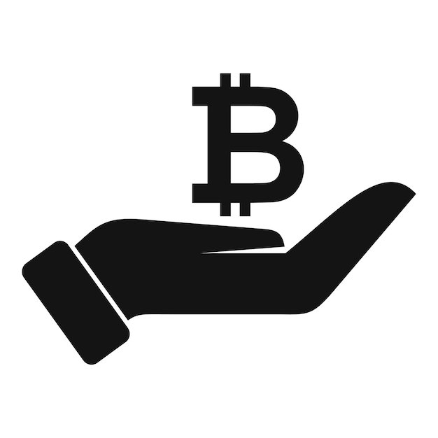 Icône de bitcoin de soins Illustration simple de l'icône de vecteur de bitcoin de soins pour la conception de sites Web isolée sur fond blanc