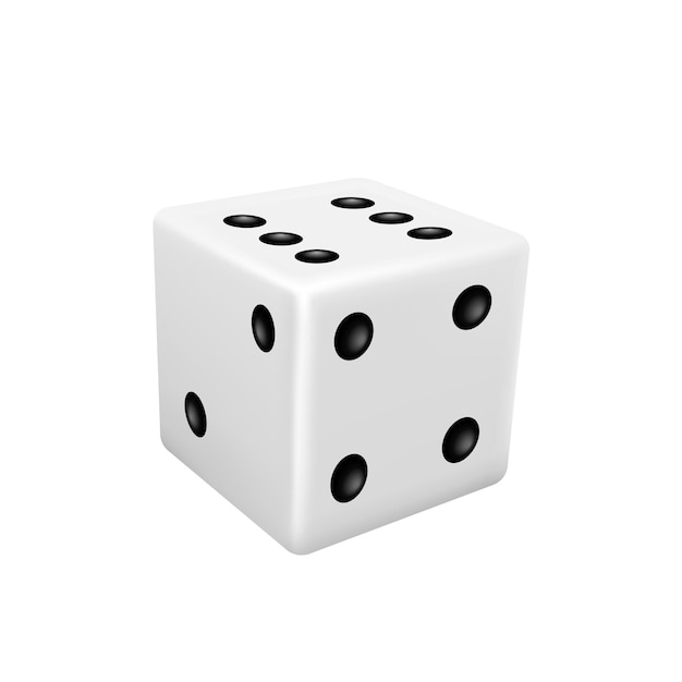 Icône De Dés Blanc Isolé Sur Fond Blanc Cube De Jeu Réaliste Concept De Divertissement Ou De Jeu De Casino Signe De Jeu Illustration Vectorielle 3d