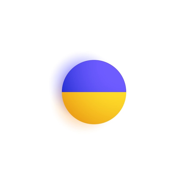 Icône bleue et jaune pour le site, style néomorphisme