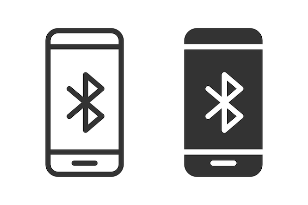 Vecteur icône bluetooth sur l'écran du téléphone illustration vectorielle