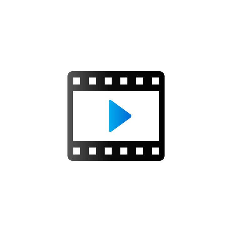 Vecteur icône de bobine de film de cinéma en couleur duo