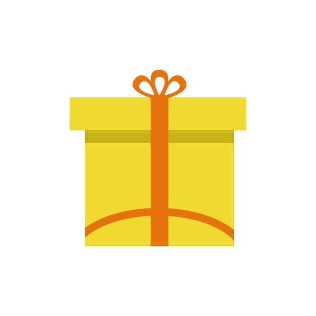 Icône de boîte à cadeaux vecteur de boite à cadeaux de couleur jaune pour fête d'anniversaire valentine de mariage isolé sur blanc