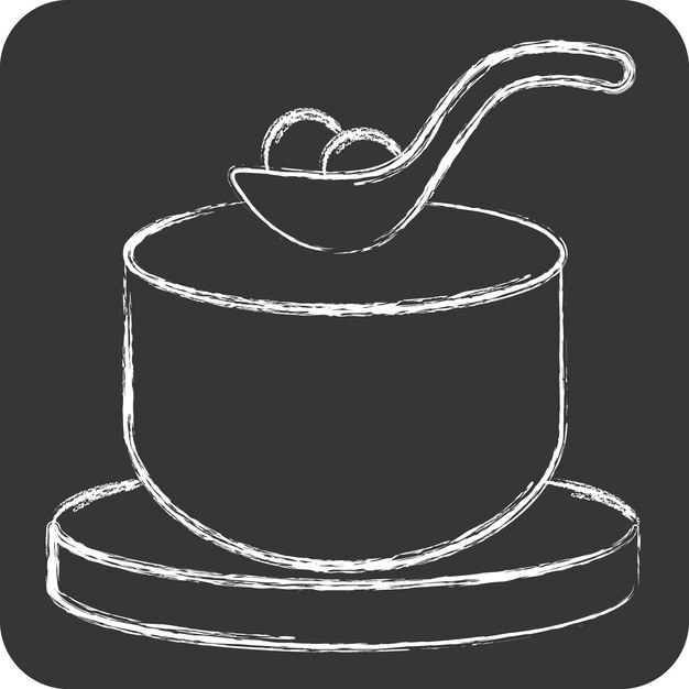 Icône Borscht liée à la Russie symbole craie Style design simple éditable illustration simple