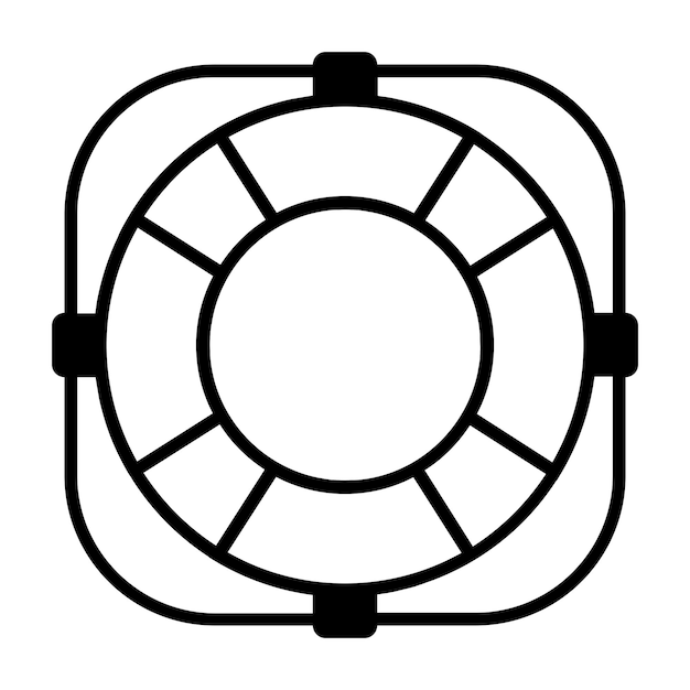 Icône De Bouée De Sauvetage Sur Fond Blanc