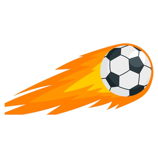 Vecteur icône de boule de feu de football illustration plate de l'icône vectorielle de boule de feu de football pour la conception de sites web