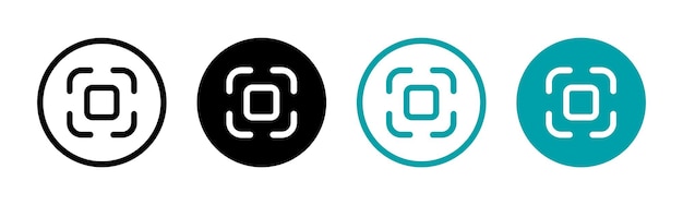 Icône de bouton de capture de la caméra définie symbole de scanner de code QR collecte de signes vectoriels de capture d'écran