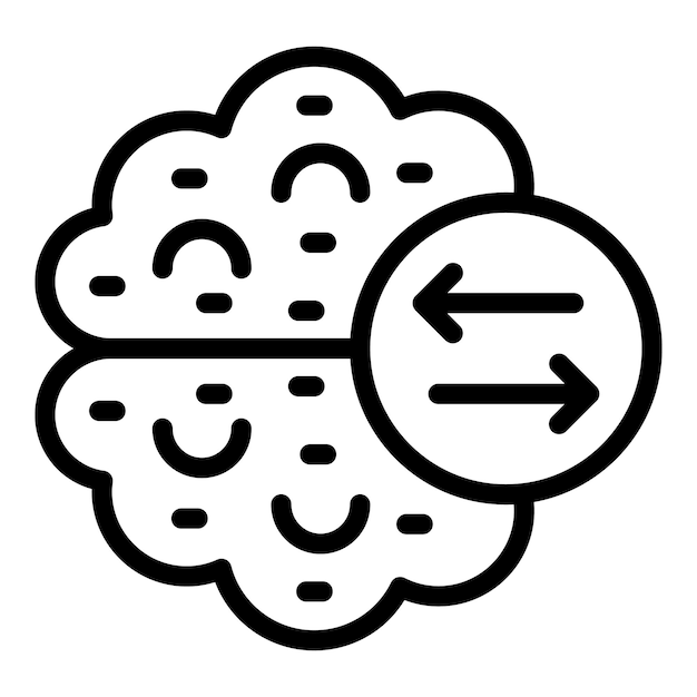 Icône de brainstorming contour vectoriel Caractère d'épuisement professionnel Stress au travail