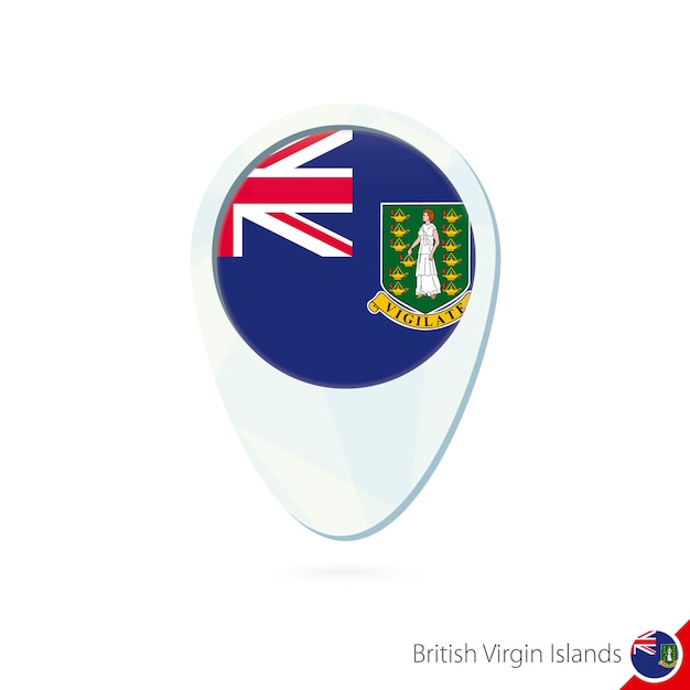 Icône De Broche De Carte De Localisation Du Drapeau Des îles Vierges Britanniques Sur Fond Blanc