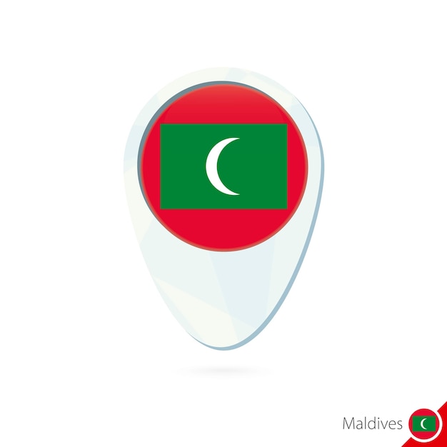 Icône De Broche De Carte De Localisation Du Drapeau Des Maldives Sur Fond Blanc