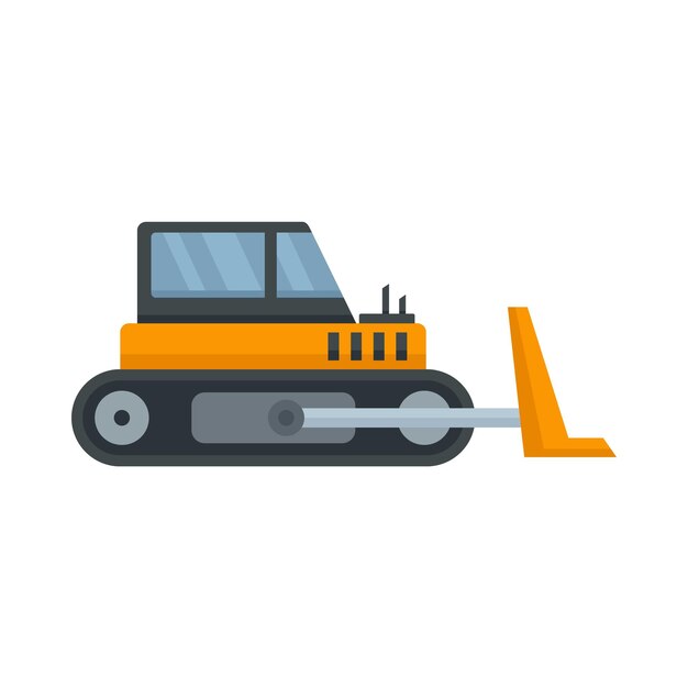 Vecteur icône de bulldozer caterpillar illustration plate de l'icône vectorielle de bulldozer caterpillar isolée sur fond blanc