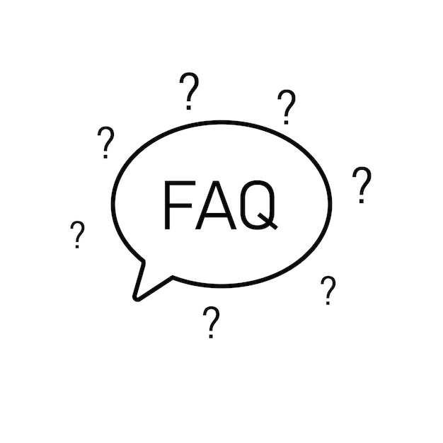 Vecteur icône de bulle de discours de questions. faq chat symbole pour votre conception