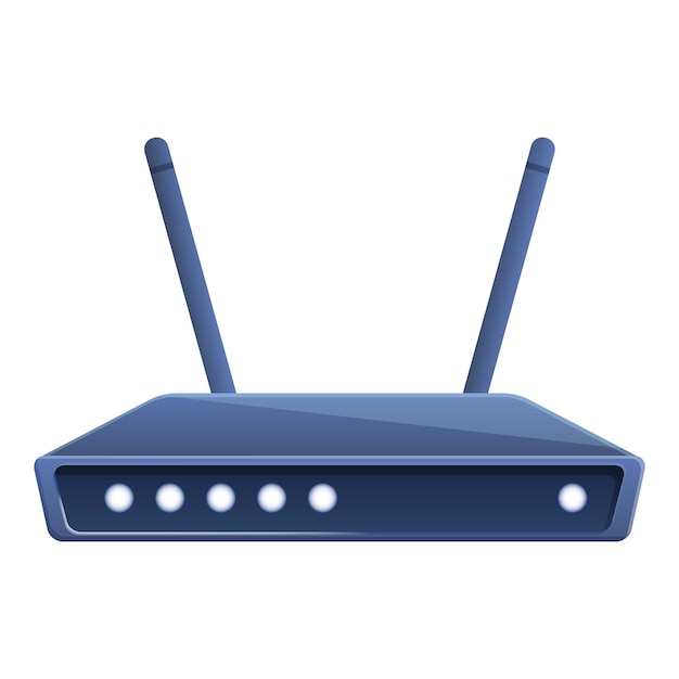 Icône de bureau d'affaires de modem Wifi Dessin animé de l'icône vectorielle de bureau d'affaires de modem Wifi pour la conception de sites Web isolée sur fond blanc