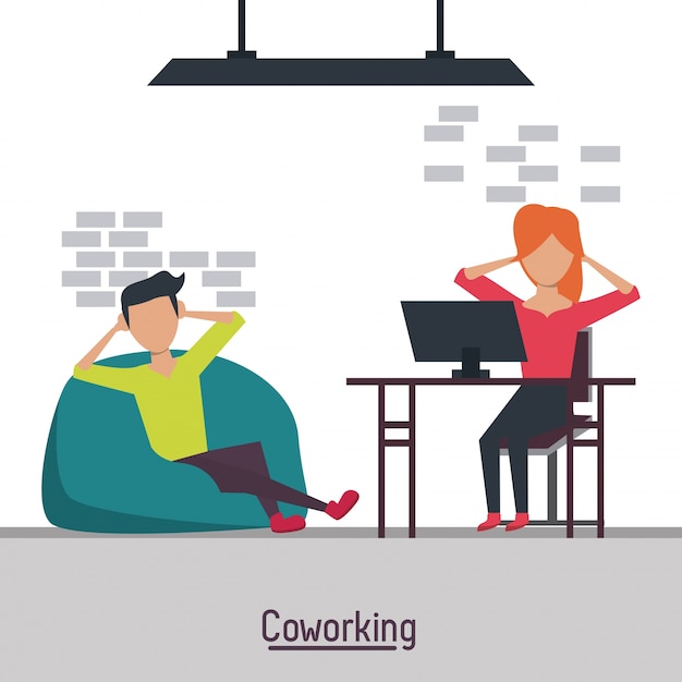 Icône de bureau de coworking d&#39;affaires