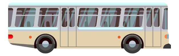 Icône De Bus De La Ville. Vue Latérale Des Transports Publics Isolé Sur Fond Blanc