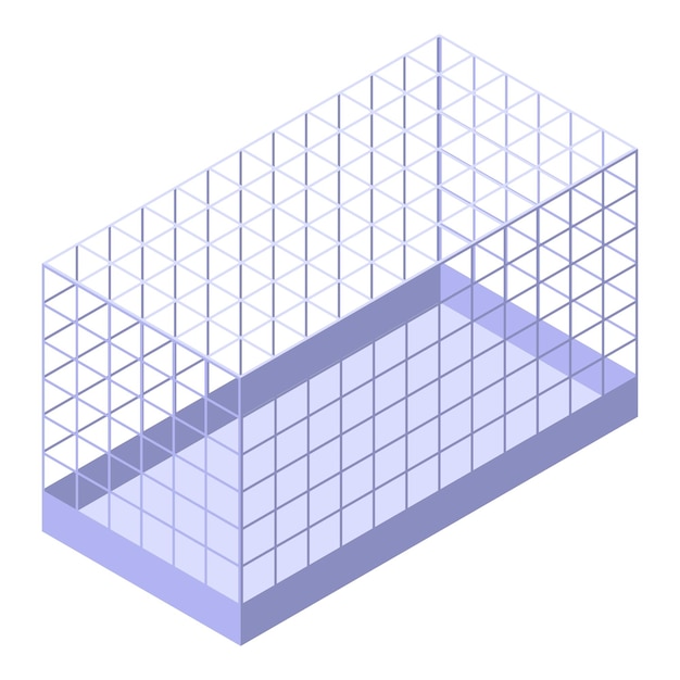 Vecteur icône de cage animale isométrique de l'icône vectorielle de cage animale pour la conception de sites web isolée sur fond blanc
