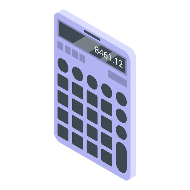 Icône de calculatrice d'administrateur informatique Isométrique de l'icône vectorielle de calculatrice d'administrateur informatique pour la conception de sites Web isolée sur fond blanc