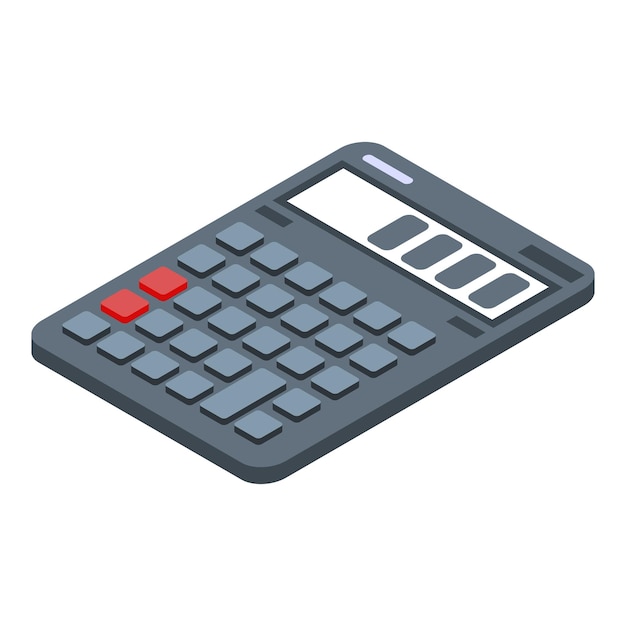Icône de calculatrice d'agent immobilier Isométrique de l'icône vectorielle de calculatrice d'agent immobilier pour la conception de sites Web isolée sur fond blanc