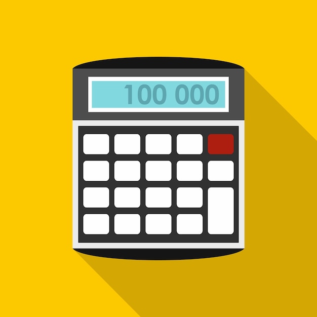 Une icône de calculatrice électronique Illustration plate de l'icône de vecteur de calculatrice pour le web isolé sur fond jaune