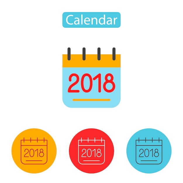 Icône De Calendrier 2018 Nouvel An 2018