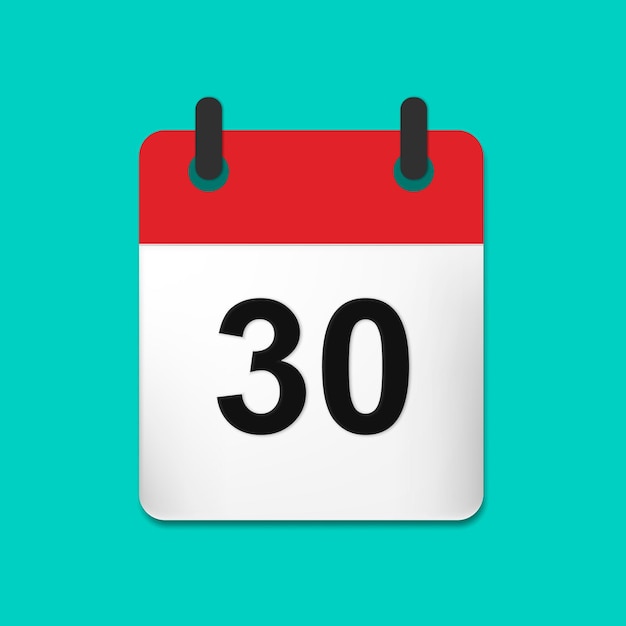 Icône de calendrier Calendrier date 30e Illustration vectorielle isolée sur  fond blanc Eps 10 | Vecteur Premium