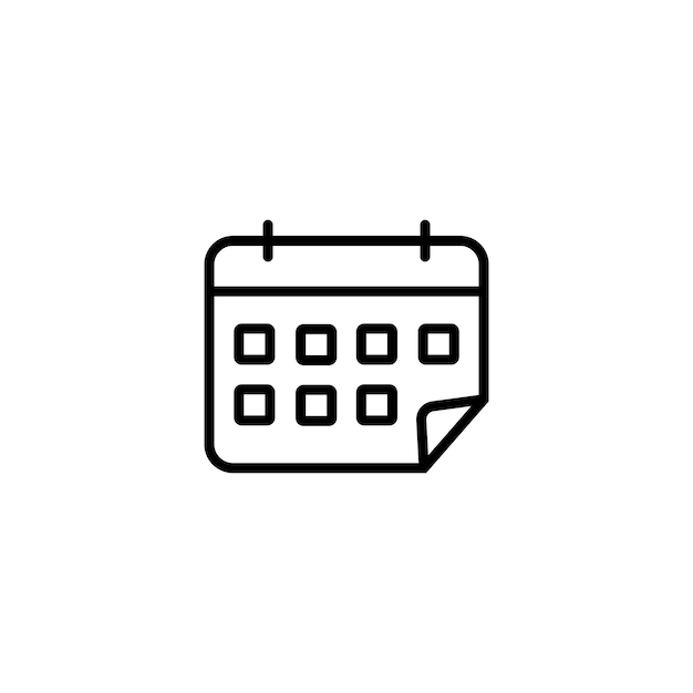 Icône de calendrier Élément d'icône d'application Conception graphique de qualité supérieure