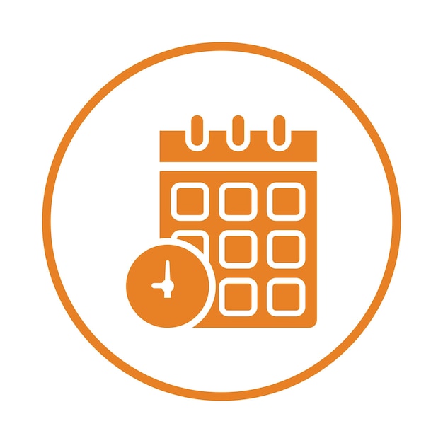 Vecteur icône de calendrier de gestion de l'heure vector de couleur orange eps