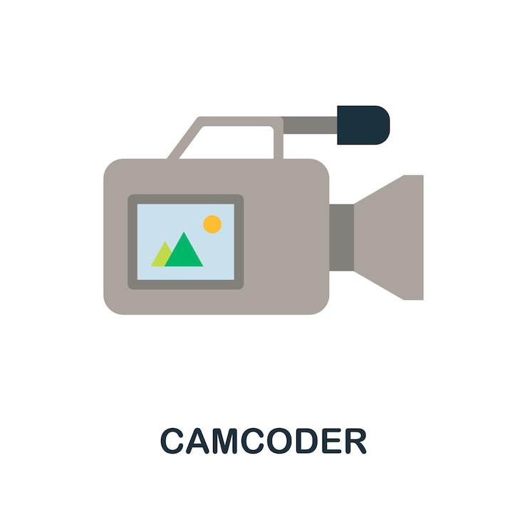 Vecteur icône camcoder élément simple de la collection de blogs icône creative camcoder pour l'infographie des modèles de conception web et plus encore