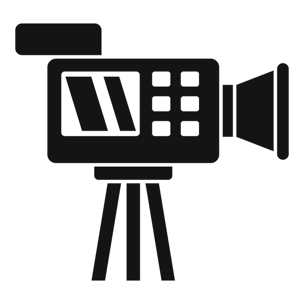 Vecteur icône de caméra vidéo de caméraman illustration simple de l'icône de vecteur de caméra vidéo de caméraman pour la conception de sites web isolée sur fond blanc