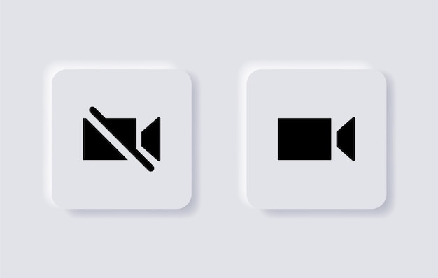Icône De Caméra Vidéo Désactiver Cam Off Symbole Facetime Icônes Site Web Application Web Ui Icône D'application Mobile