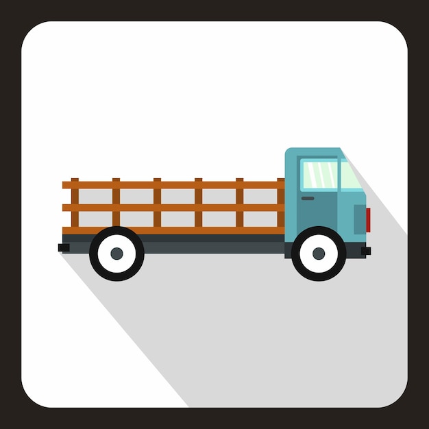 Icône de camion de fret Illustration plate de l'icône de vecteur de camion de fret pour le web
