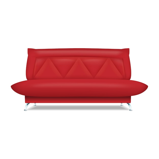 Vecteur icône de canapé en cuir rouge illustration réaliste de l'icône de vecteur de canapé en cuir rouge pour la conception web isolée sur fond blanc