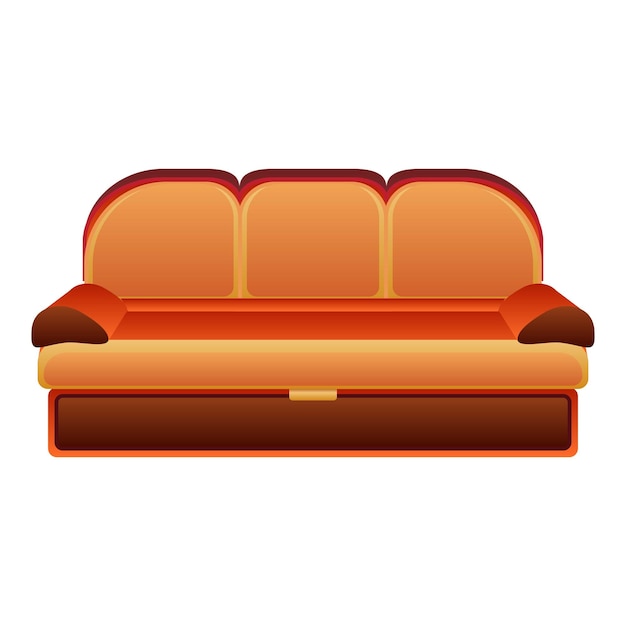Vecteur icône de canapé moderne orange dessin animé d'icône de vecteur de canapé moderne orange pour la conception de sites web isolée sur fond blanc