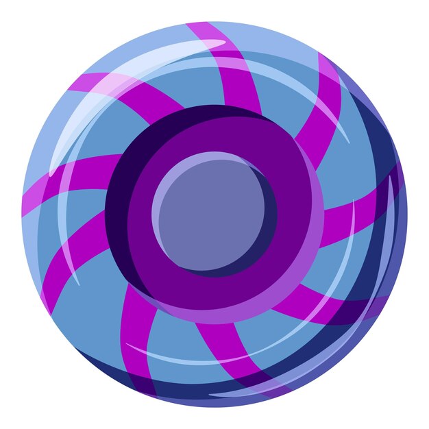Vecteur icône de candie de sucette sucrée bleue et violette illustration de dessin animé d'icône de vecteur de candie de sucette douce bleue et violette pour le web