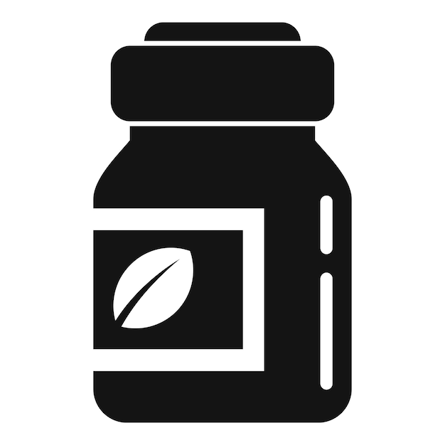Vecteur icône de capsule de pot d'herbes médicales illustration simple de l'icône vectorielle de capsule de pot d'herbes médicales pour la conception de sites web isolée sur fond blanc