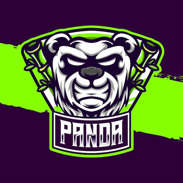 Icône De Caractère Panda Logo Esport