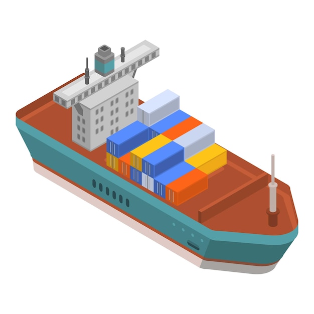 Icône de cargo Isométrique de l'icône de vecteur de cargo pour la conception de sites Web isolée sur fond blanc