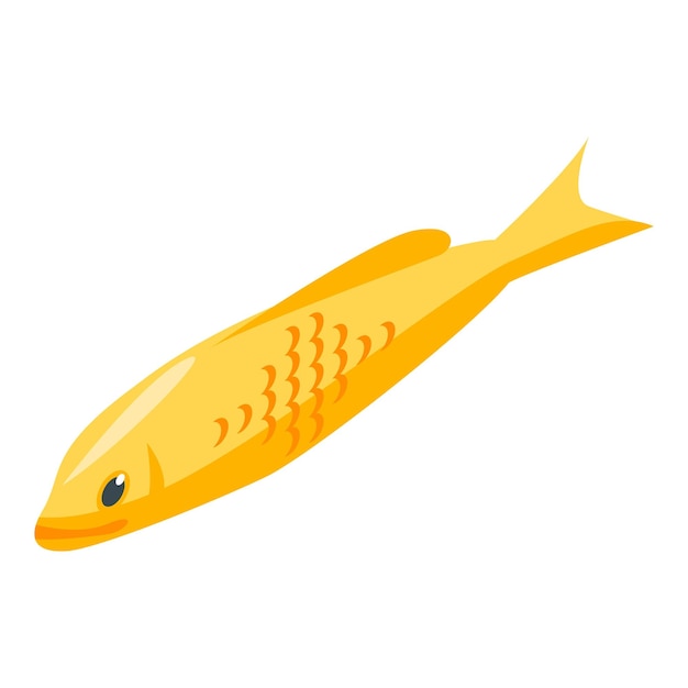 Icône de carpe koi jaune Isométrique de l'icône vectorielle de carpe koi jaune pour la conception de sites Web isolée sur fond blanc