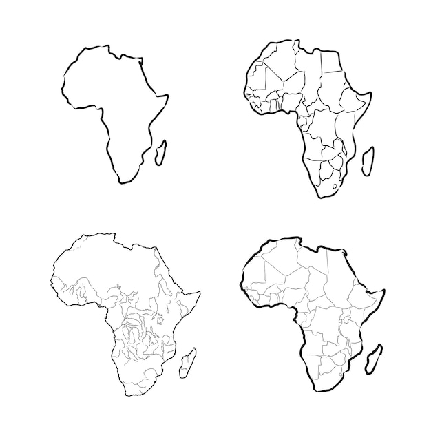 Vecteur icône de carte afrique isolé sur fond blanc illustration vectorielle