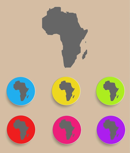 Icône de carte de l'Afrique isolée