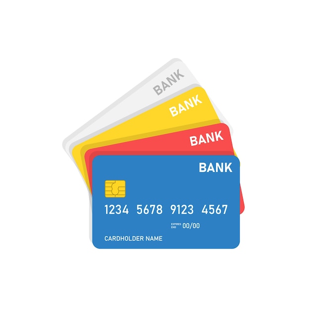 Vecteur icône de carte de crédit dans un style plat illustration vectorielle de paiement en ligne sur fond isolé concept d'entreprise de signe bancaire