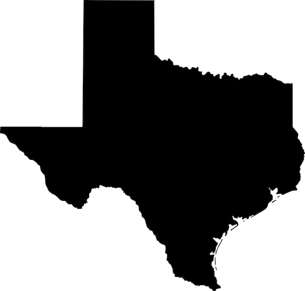 Vecteur icône de carte du texas isolée sur fond blanc illustration vectorielle de carte noire