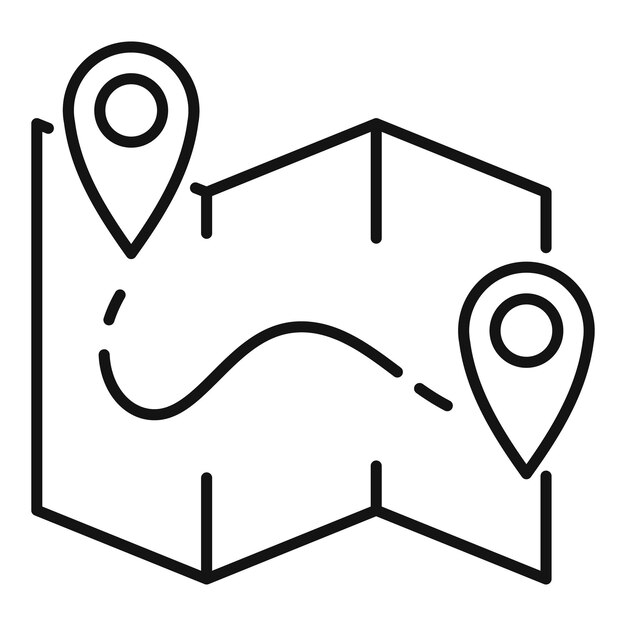 Icône de carte d'itinéraire de location de vélo Icône vectorielle de carte d'itinéraire de location de vélo pour la conception de sites Web isolée sur fond blanc