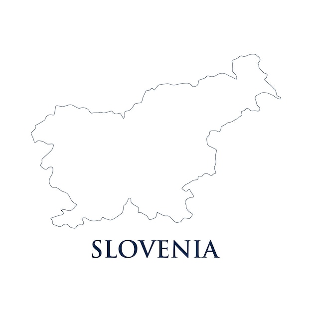 Vecteur icône de la carte de la slovénie contour de l'europe illustration de la conception du logo