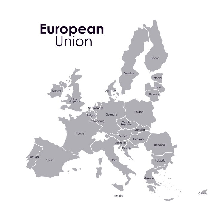 Icône de carte de l&#39;union européenne. Thème de la nation et du gouvernement de l&#39;Europe. Design coloré. Illustration vectorielle