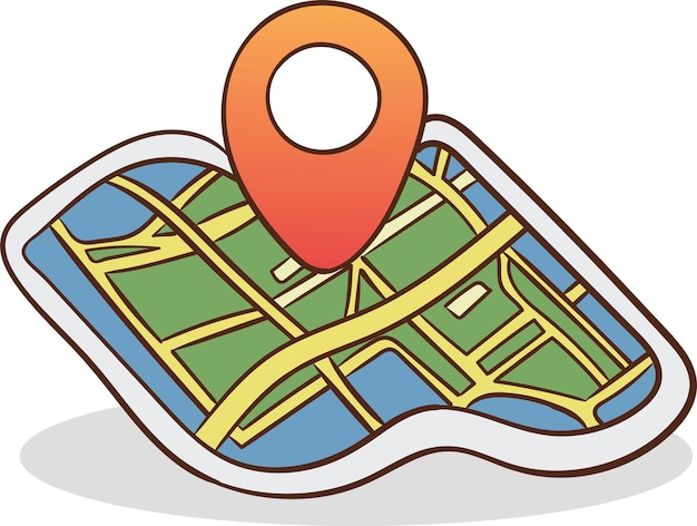 Icône de carte vectorielle avec pointeur Pin