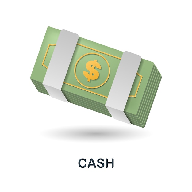 Icône Cash 3d d'illustration de la collection Black Friday Icône Creative Cash 3d pour les modèles de conception Web infographies et plus encore