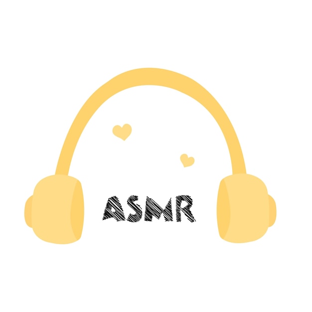 Icône de casque ASMR avec texte Illustration de la réponse méridienne sensorielle autonome