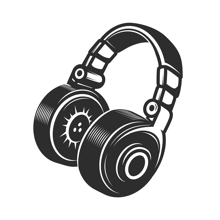 Vecteur icône de casque sur fond blanc. élément pour emblème, insigne, signe. illustration