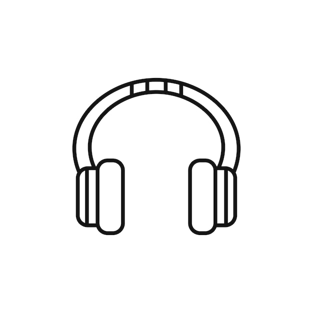 Icône de casque d'oreille isolée sur fond blanc